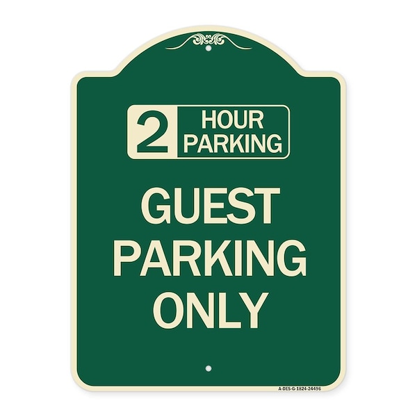 Signmission 2 Hour Parking Guest Parking Only Heavy-Gauge Aluminum Architectural Sign, 24" x 18", G-1824-24496 A-DES-G-1824-24496 - main